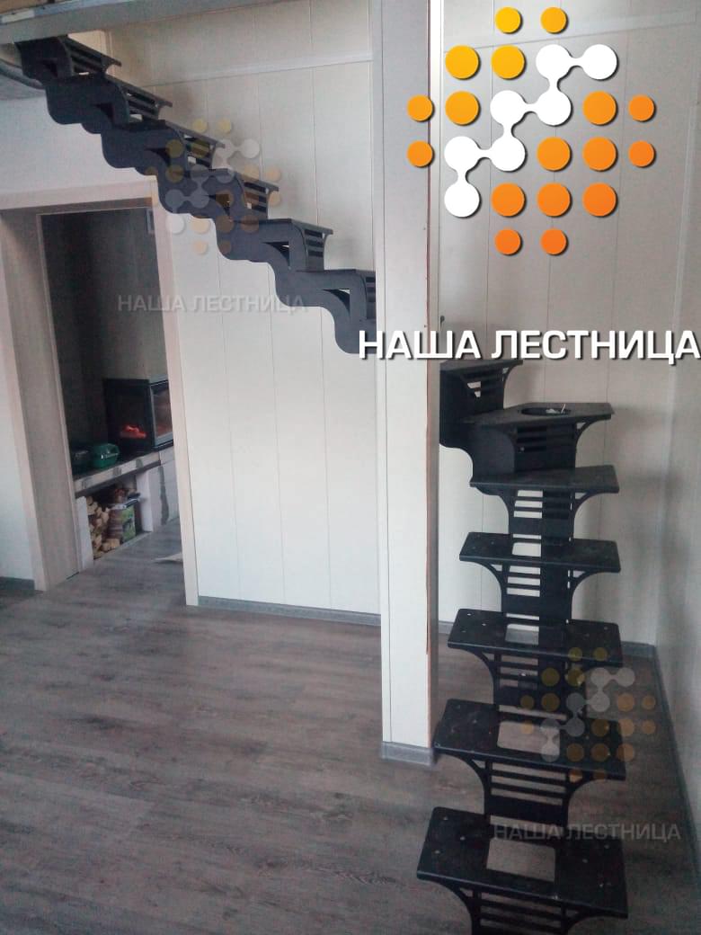Фото лестница в дом на металлическом каркасе серии "волна" - вид 5