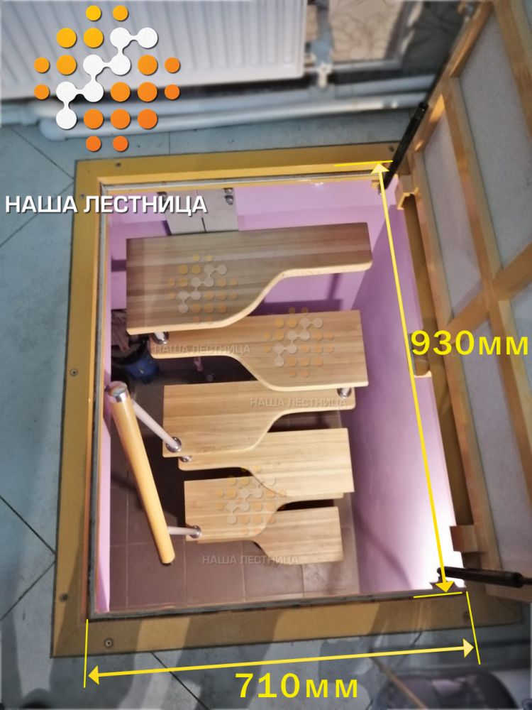 Фото модульная лестница в погреб с маленьким проемом - вид 1