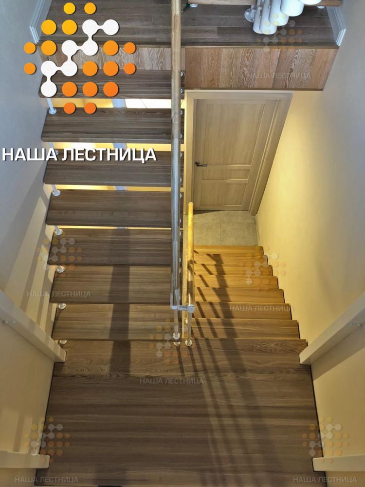 Фото две модульные лестницы для дома с поворотом на 180 - вид 2