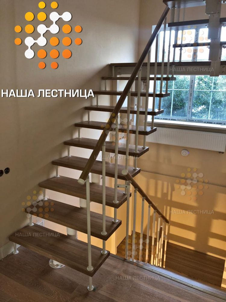 Фото две модульные лестницы для дома с поворотом на 180 - вид 4