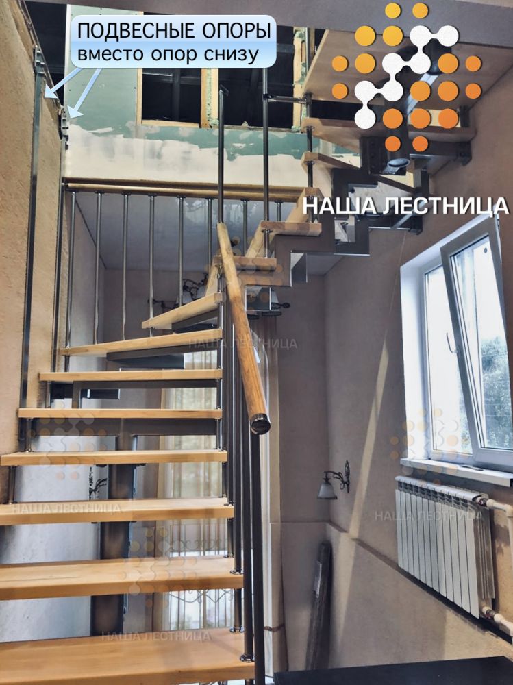 Фото комбинированная лестница со второго на третий этаж - вид 5