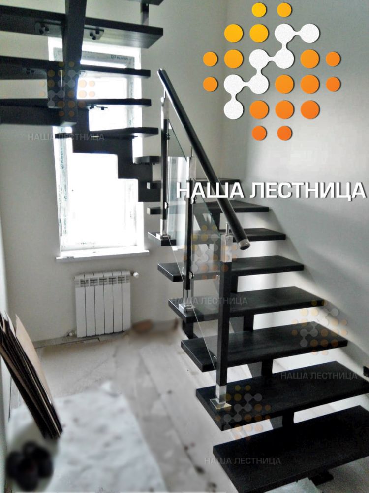 Фото лестница на металлокаркасе для дома - вид 6