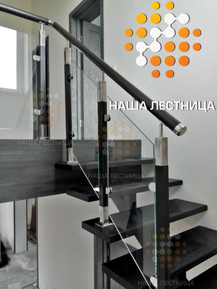 Фото лестница на металлокаркасе для дома - вид 7