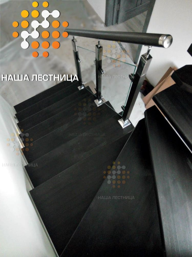 Фото лестница на металлокаркасе для дома - вид 8