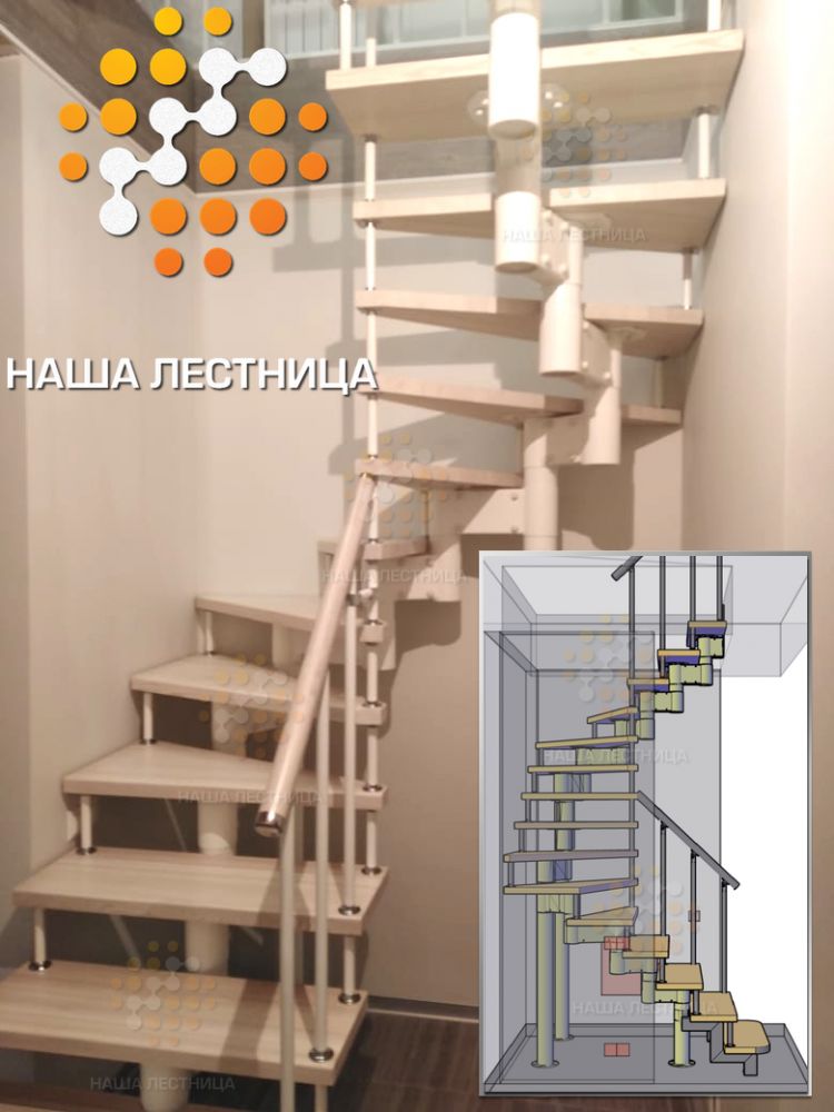 Фото модульная лестница на мансарду - вид 1
