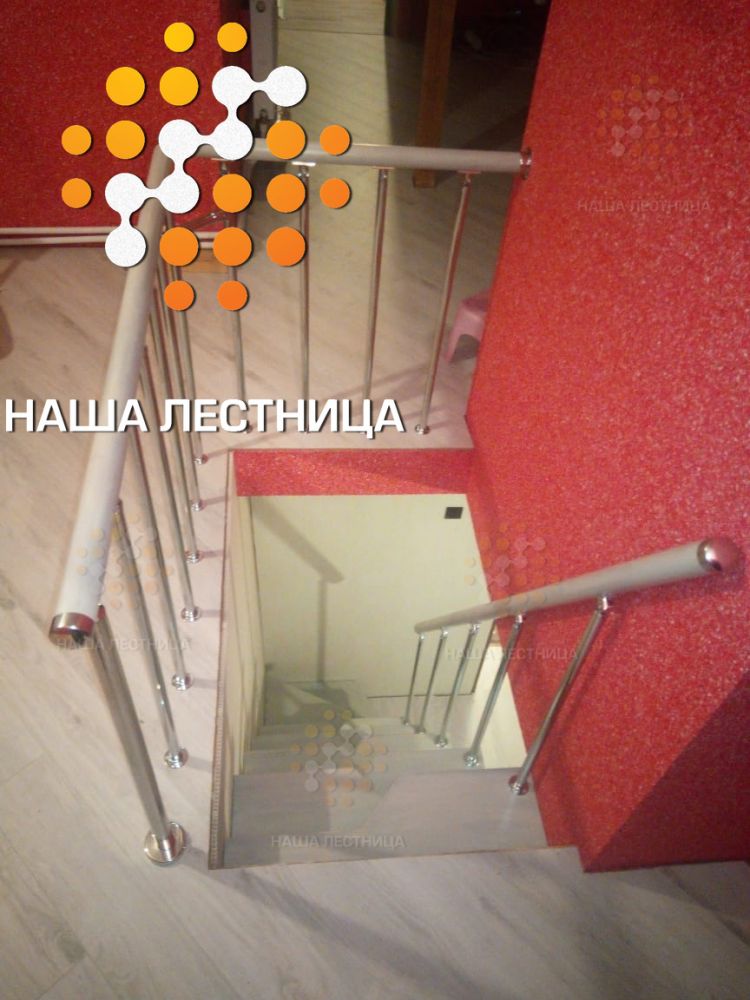 Фото недорогая лестница с гусиным шагом на модульном каркасе - вид 5