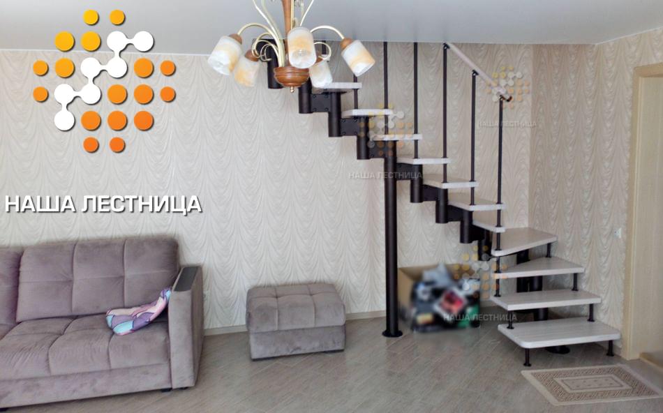 Фото модульная лестница в дом с г-поворотом - вид 6