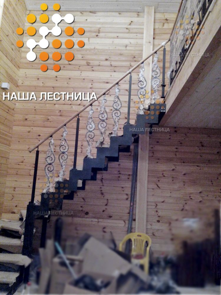 Фото лестница на металлическом каркасе серии лофт - вид 3