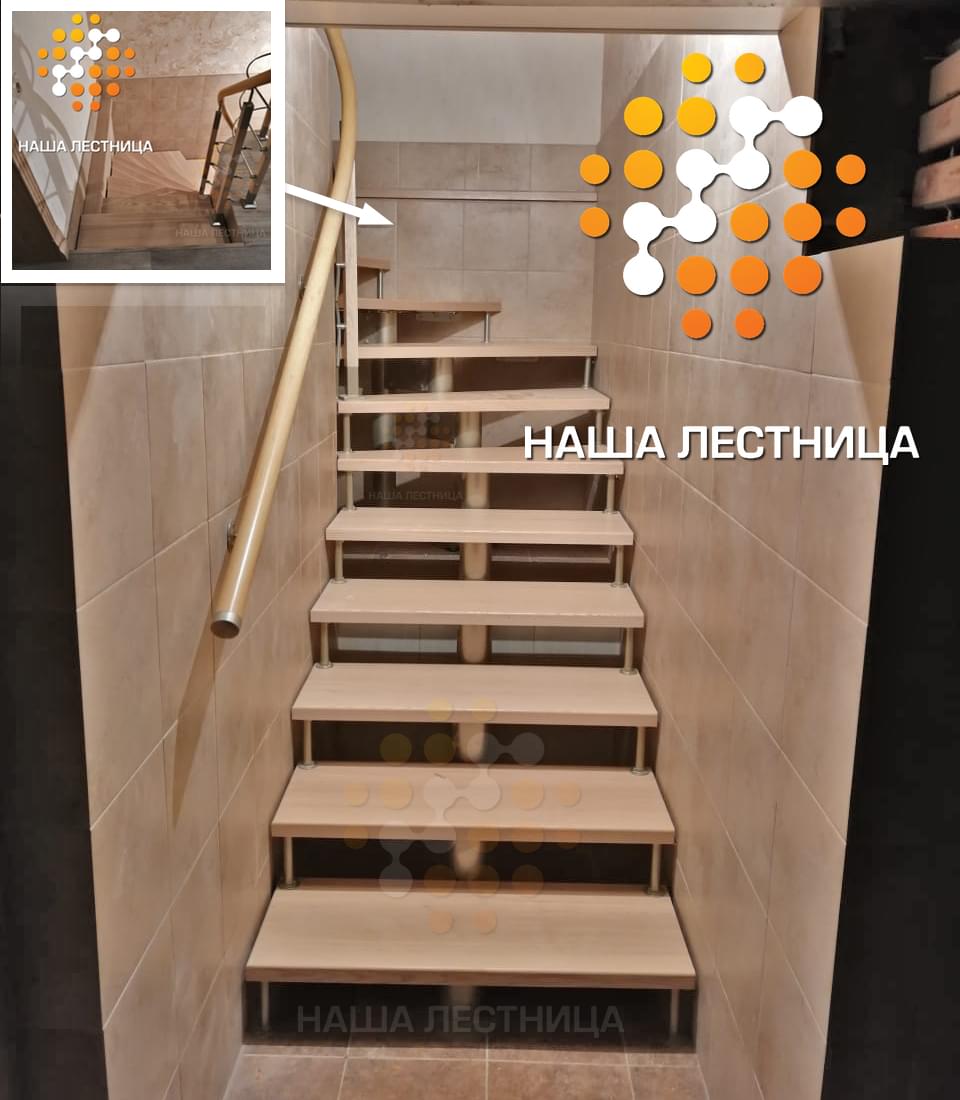 Фото лестница на цокольный этаж с поворотом на 90 градусов - вид 6