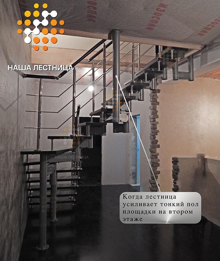 Фото модульная лестница для дома на второй этаж с поворотом на 90 градусов - вид 4
