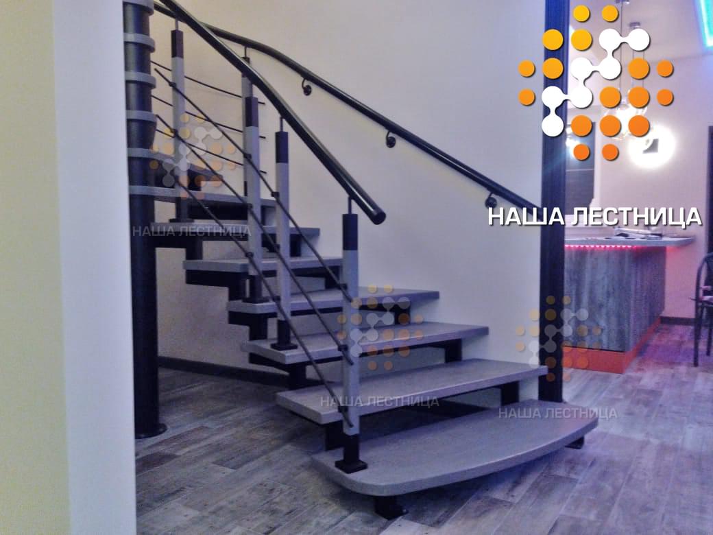 Фото комбинированная лестница на стерео-косоуре с интегрированной винтовой лестницей derstahl - вид 8