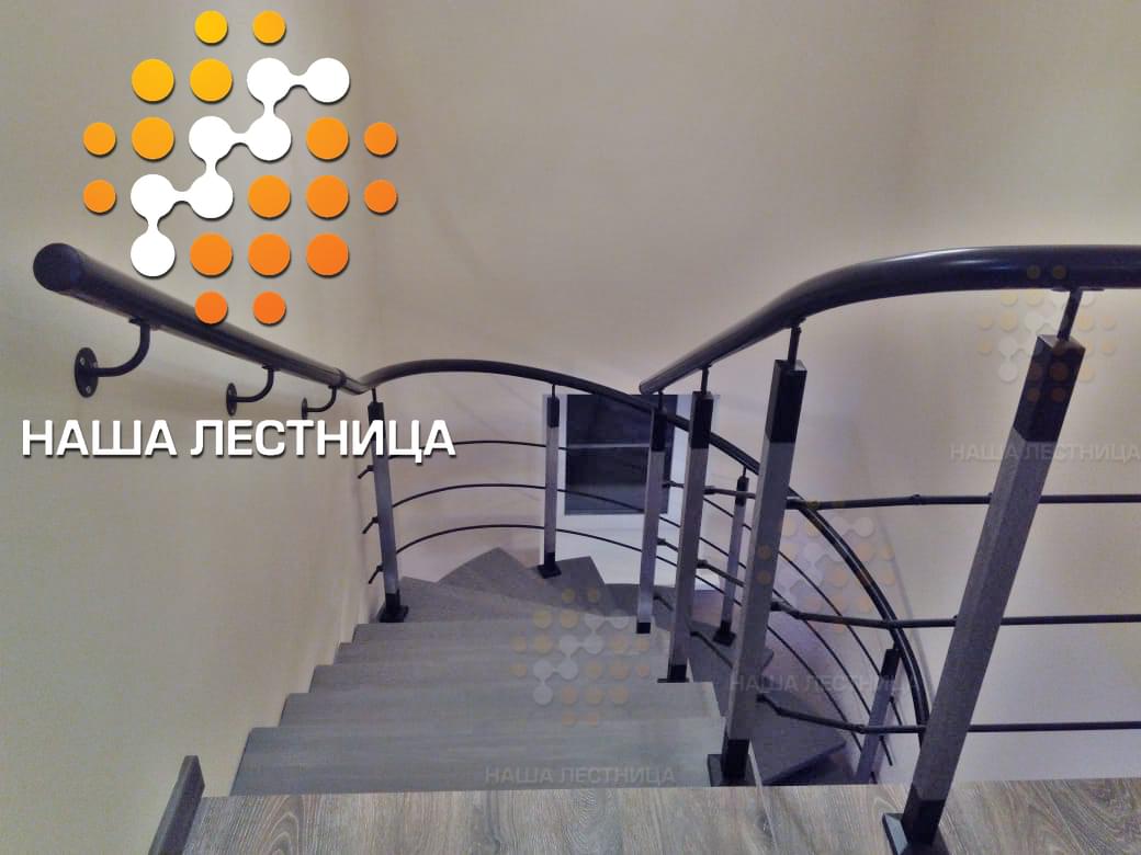 Фото комбинированная лестница на стерео-косоуре с интегрированной винтовой лестницей derstahl - вид 9