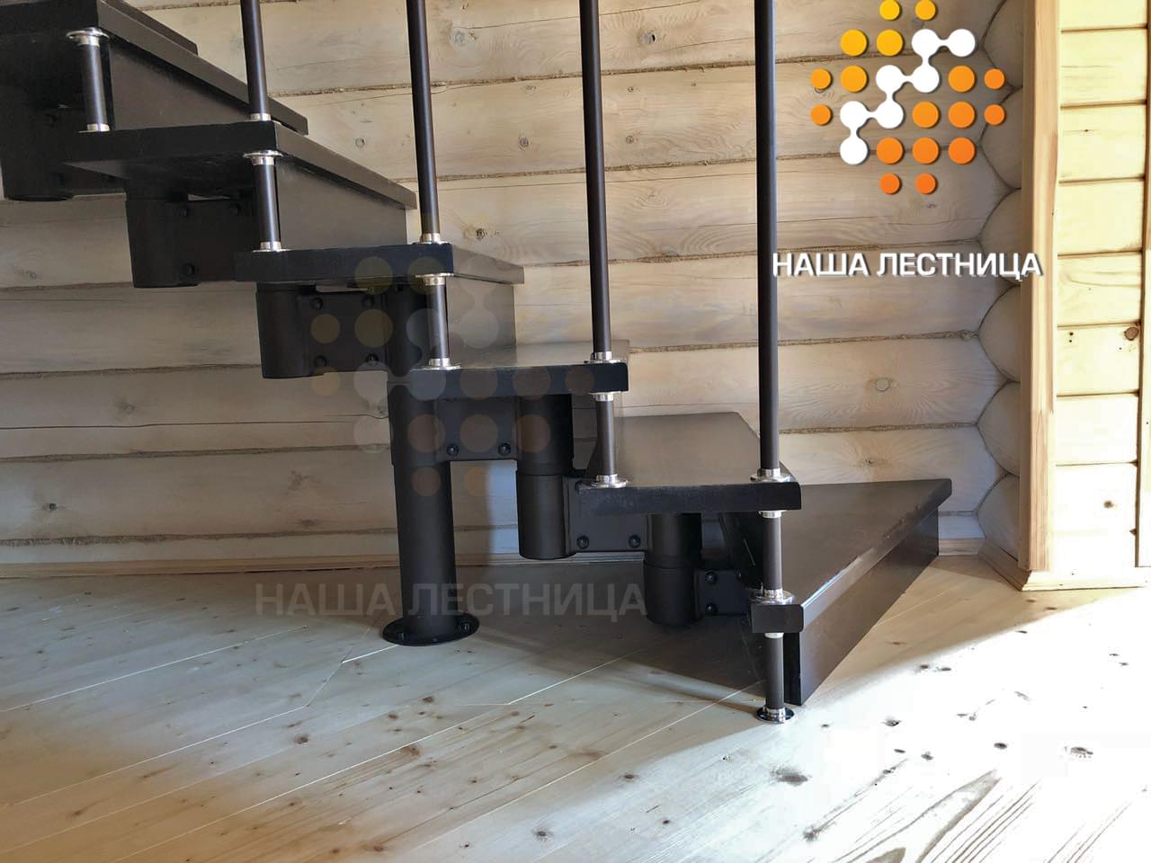Фото деревянная лестница в частный дом на основе модульного каркаса - вид 2