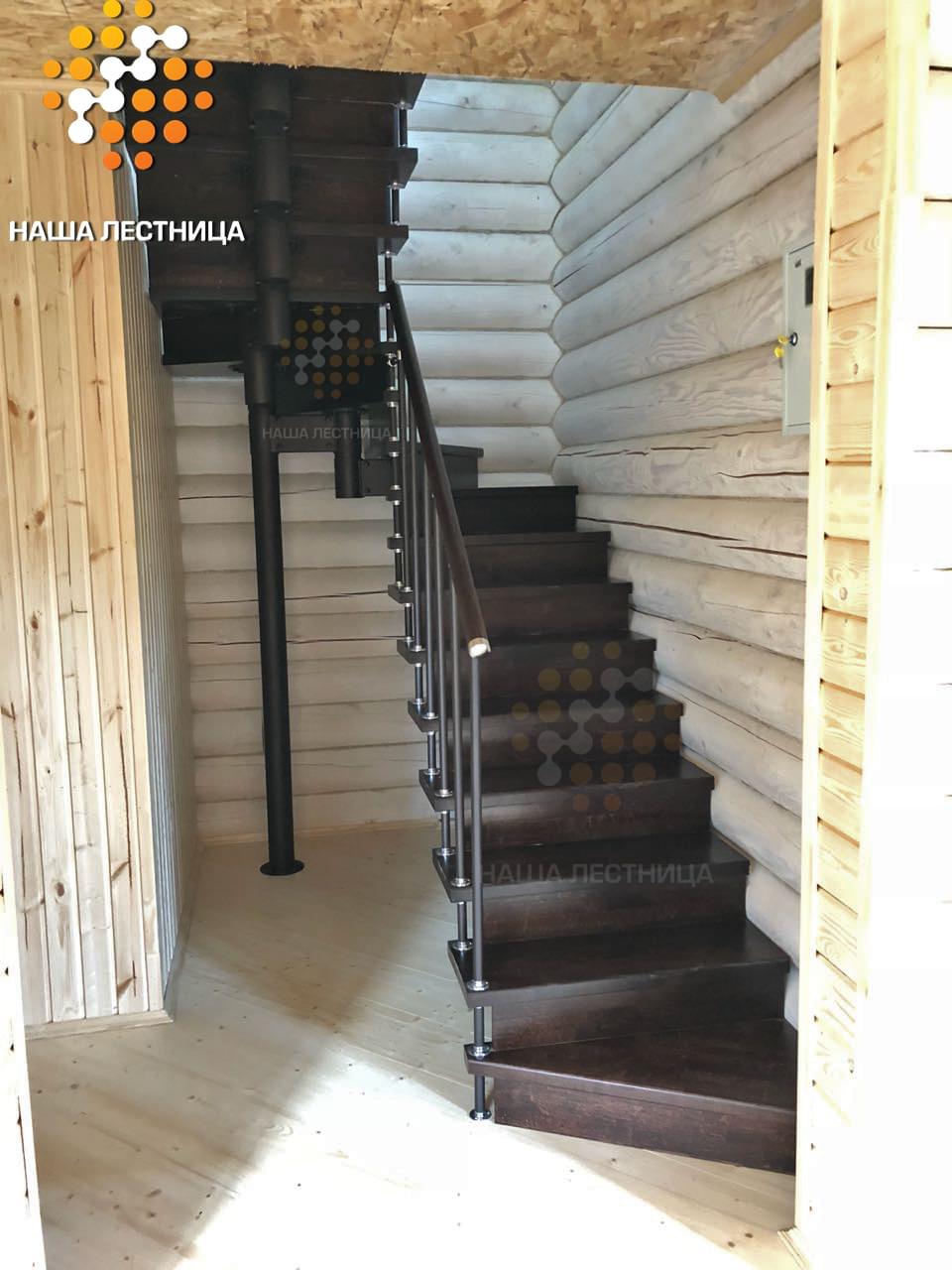 Фото деревянная лестница в частный дом на основе модульного каркаса - вид 4