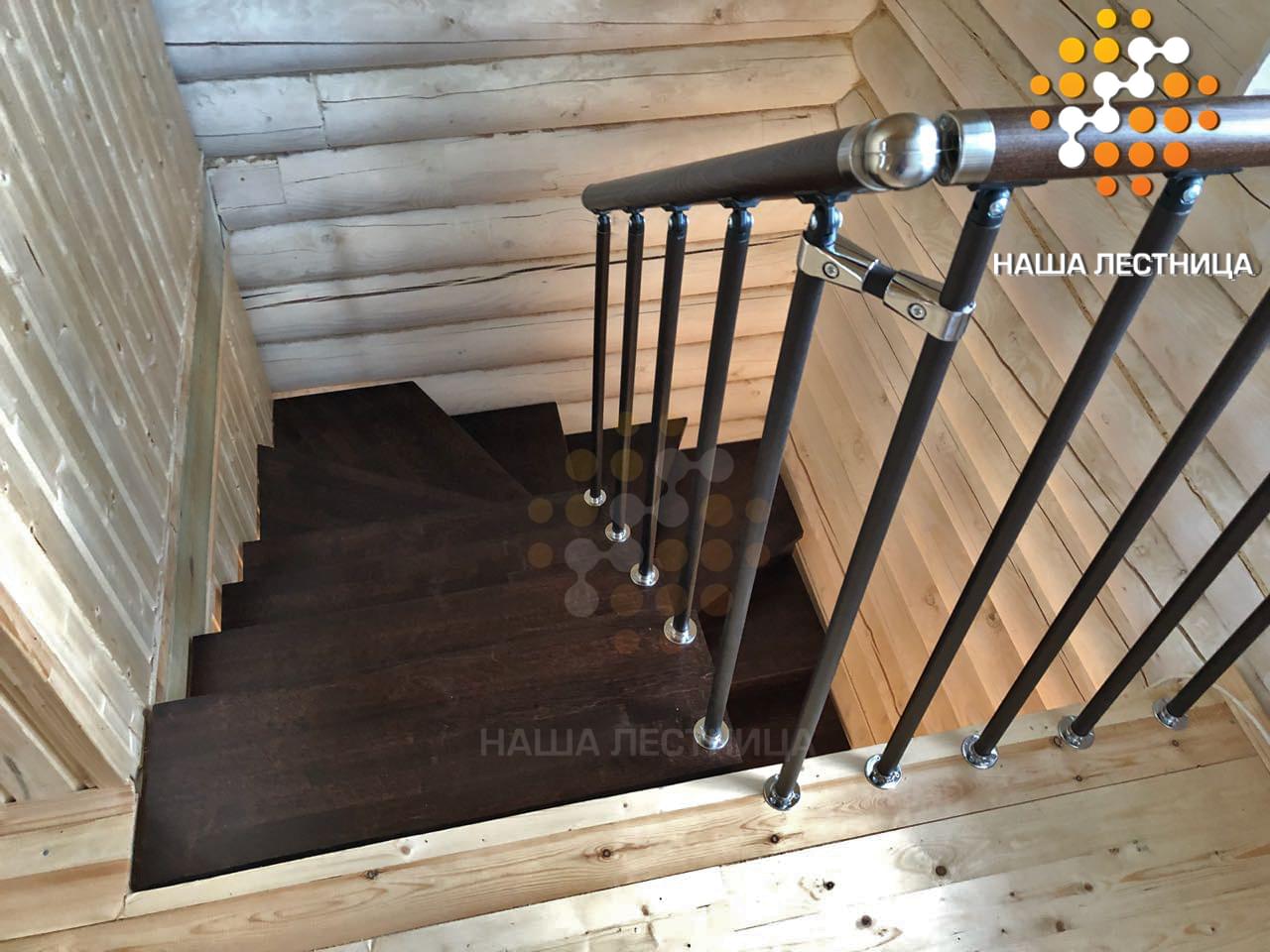 Фото деревянная лестница в частный дом на основе модульного каркаса - вид 5