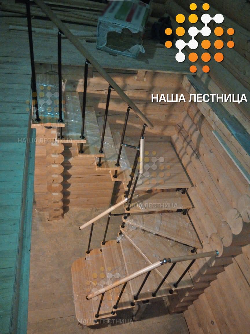 Фото комбинированная модульная лестница в баню - вид 4