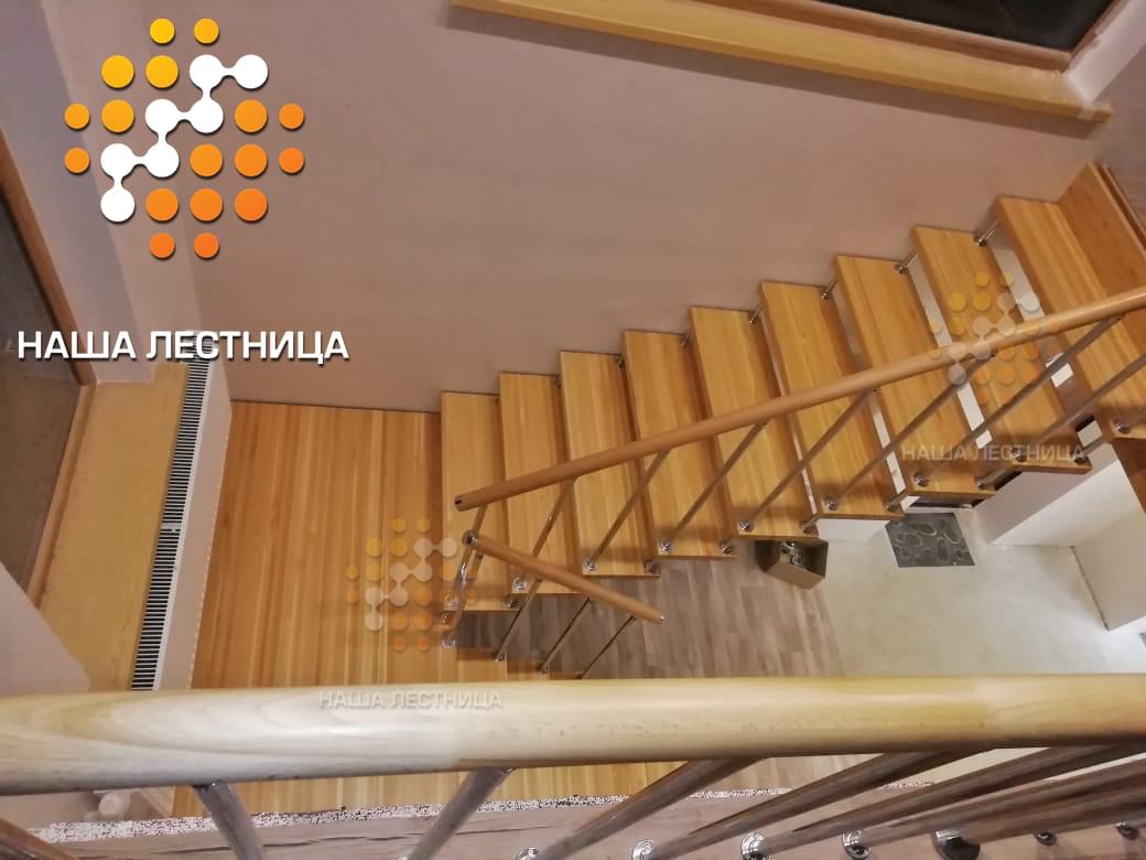Фото комбинированная лестница на модулях с площадкой - вид 2