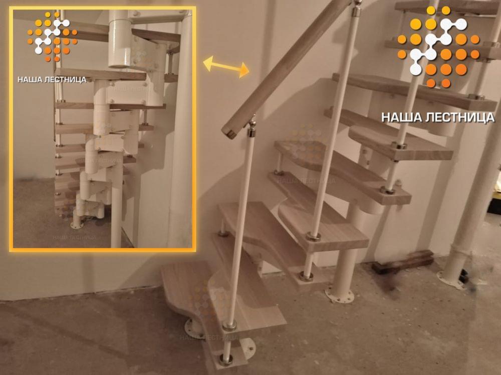 Фото модульная лестница с гусиным шагом и поворотной площадкой на 90 - вид 5