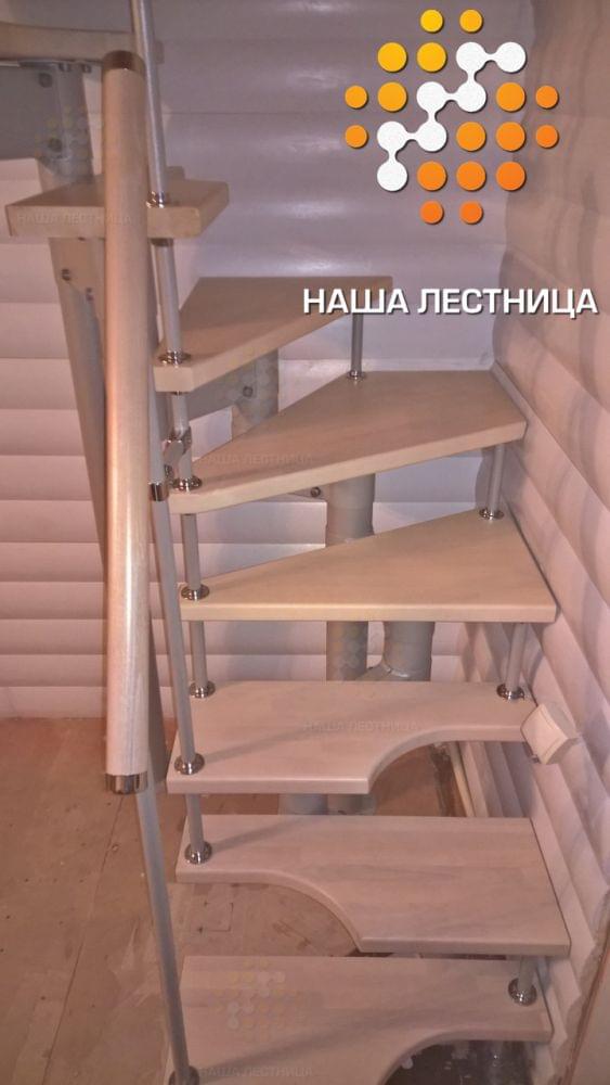 Фото компактная лестница с гусиным шагом на модульном каркасе - вид 2