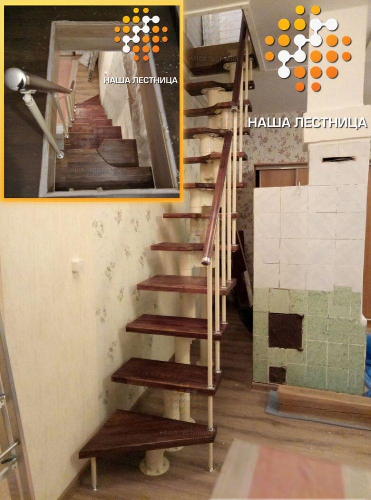 Фото лестница с комбинированным шагом в доме - вид 4