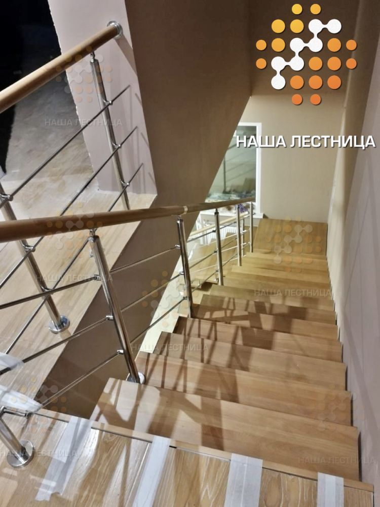 Фото модульная лестница в дом с комфортной проступью 375мм - вид 4