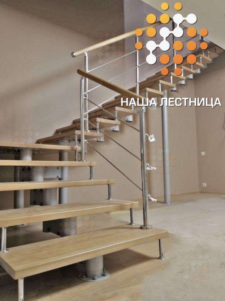Фото модульная лестница в дом с комфортной проступью 375мм - вид 1