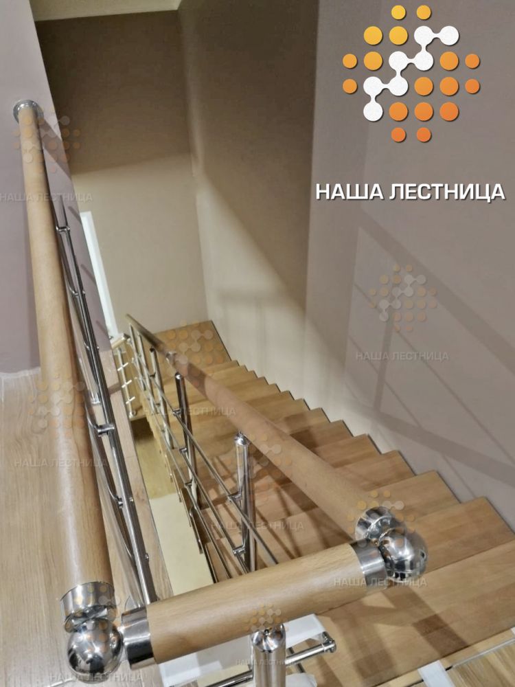 Фото модульная лестница в дом с комфортной проступью 375мм - вид 6