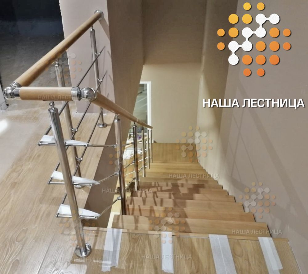 Фото модульная лестница в дом с комфортной проступью 375мм - вид 2