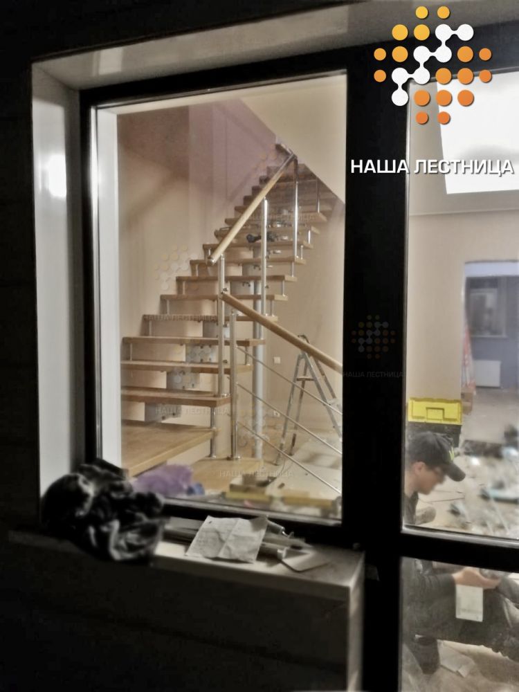 Фото модульная лестница в дом с комфортной проступью 375мм - вид 7