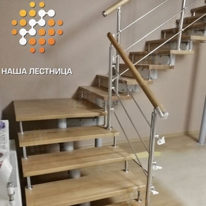 Модульная лестница в дом с комфортной проступью 375мм