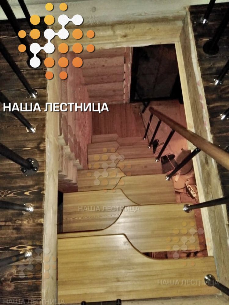 Фото модульная лестница с г-поворотом и утиным шагом - вид 2