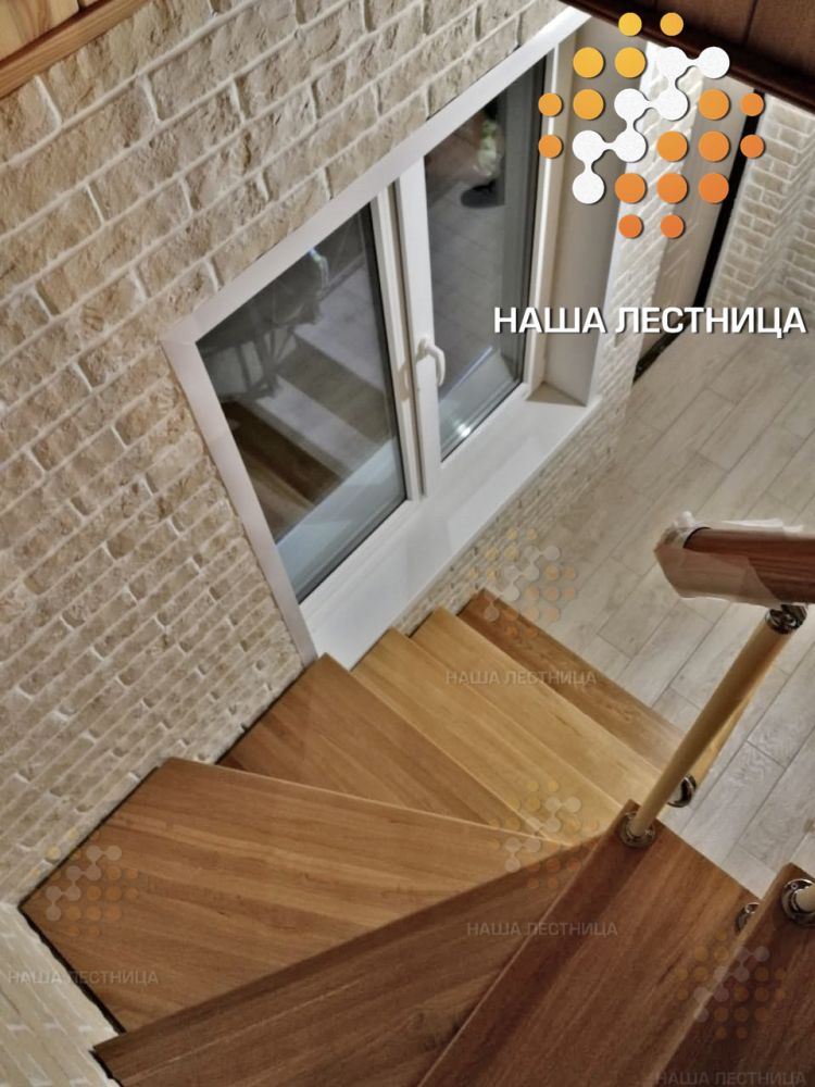 Фото лестница в загородный дом на двойном металлическом каркасе "лаунж" - вид 4