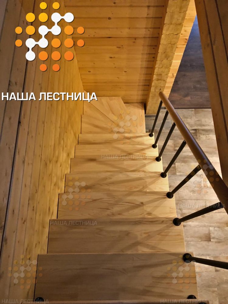Фото модульная лестница с г-поворотом в классической комплектации - вид 4