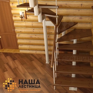 Лестница в деревянный дом на второй этаж-2
