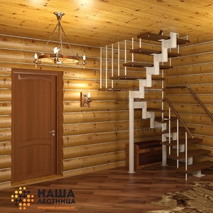 Лестница в деревянный дом на второй этаж