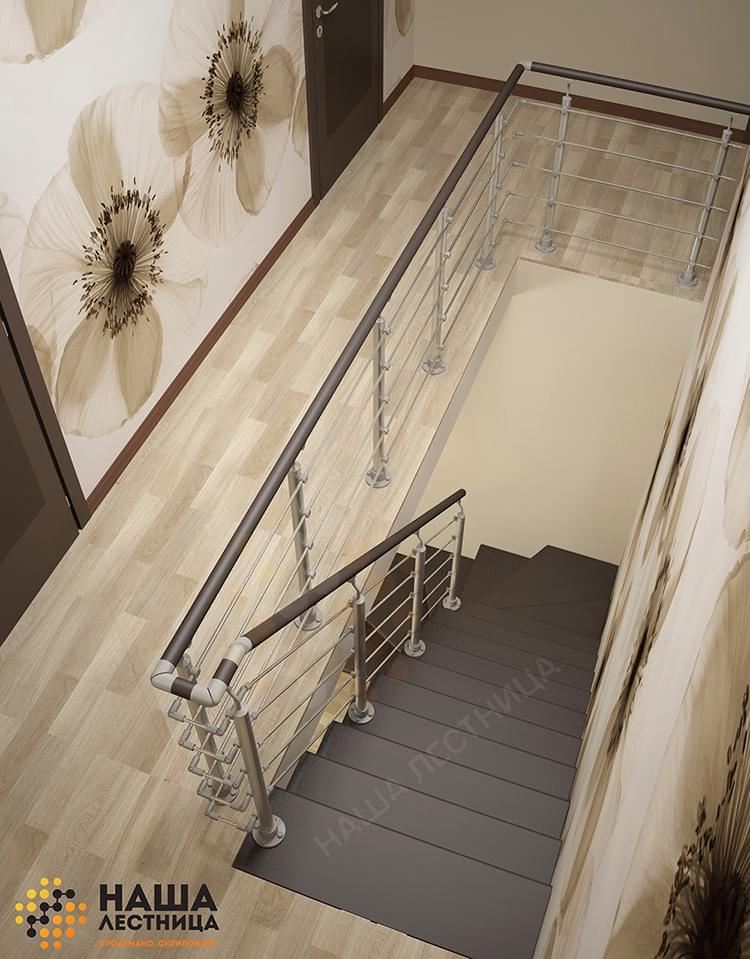Фото лестница на второй этаж, поворот на 180 градусов - вид 4