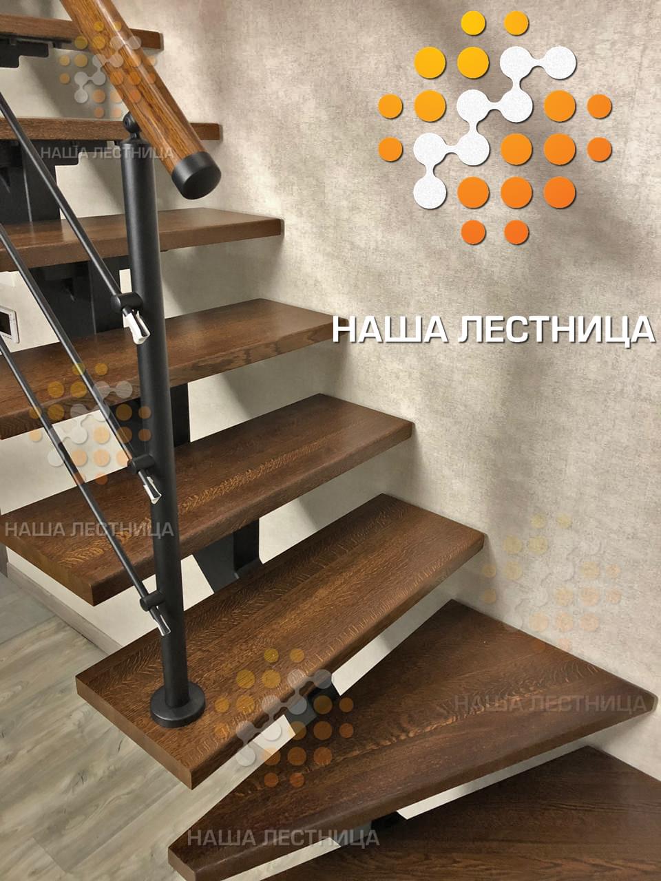 Фото лестница в дом серии гранж с поворотом на 90 и усиленными фланцами под ступень - вид 6