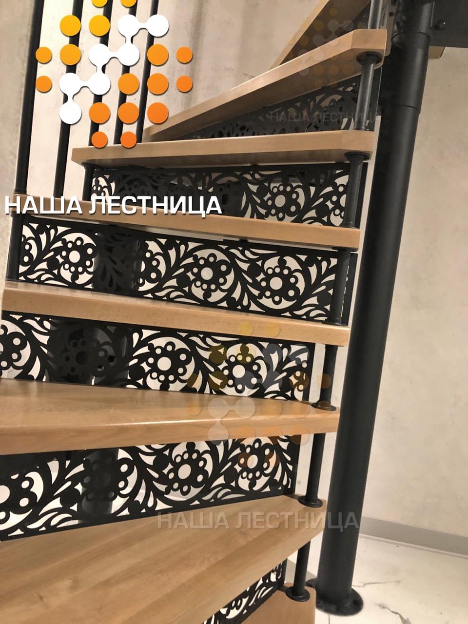 Фото модульная лестница с п-поворотом и резными подступенками - вид 4