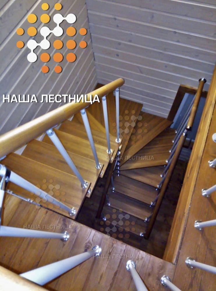 Фото недорогая модульная лестница с п-поворотом - вид 2