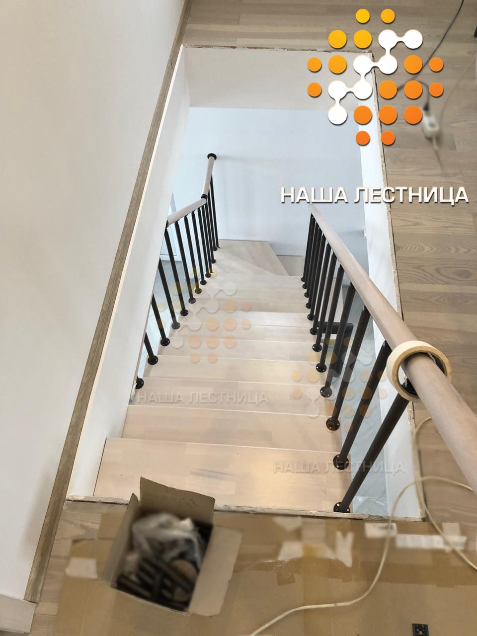 Фото модульная лестница в дом с п-поворотом - вид 12