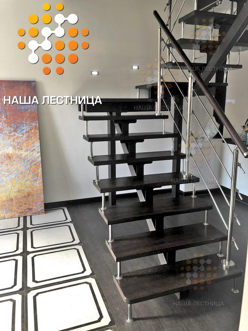 Фото лестницы в дом на металлическом каркасе серии "лайт" - вид 1