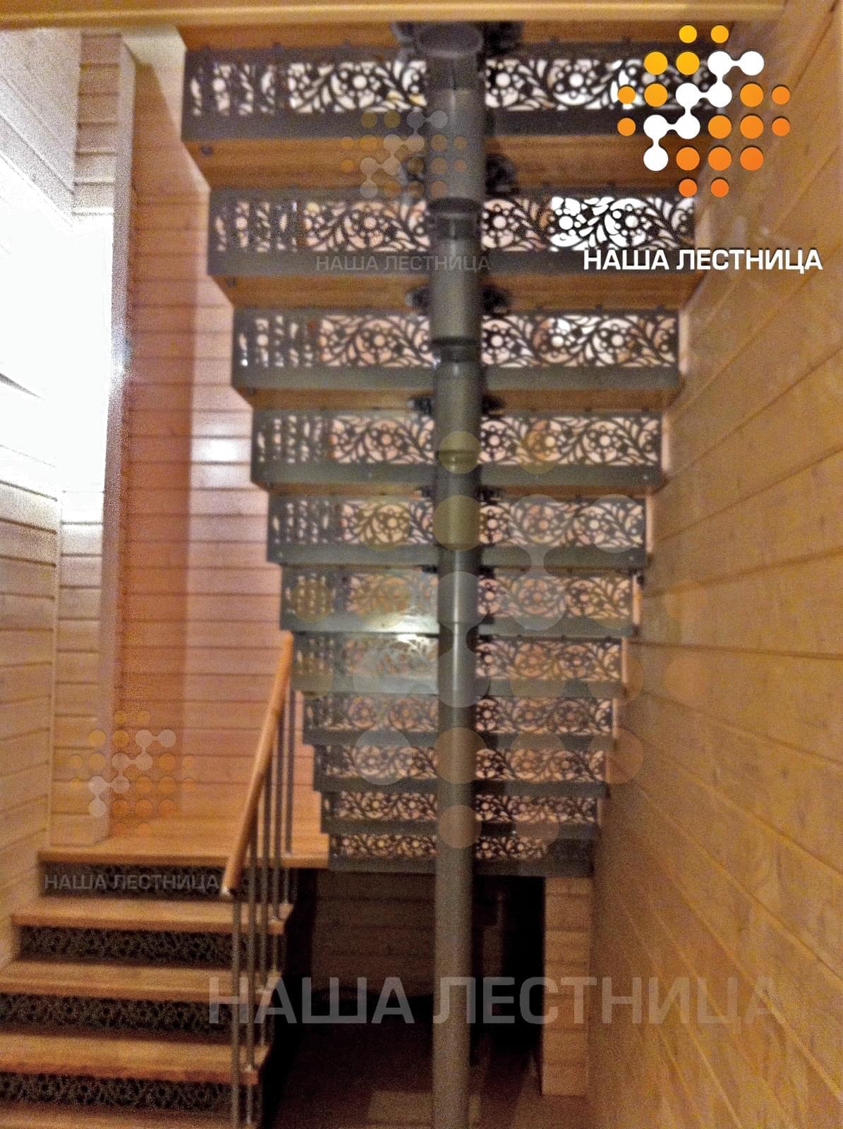 Фото модульная лестница с площадкой на 180 градусов - вид 5