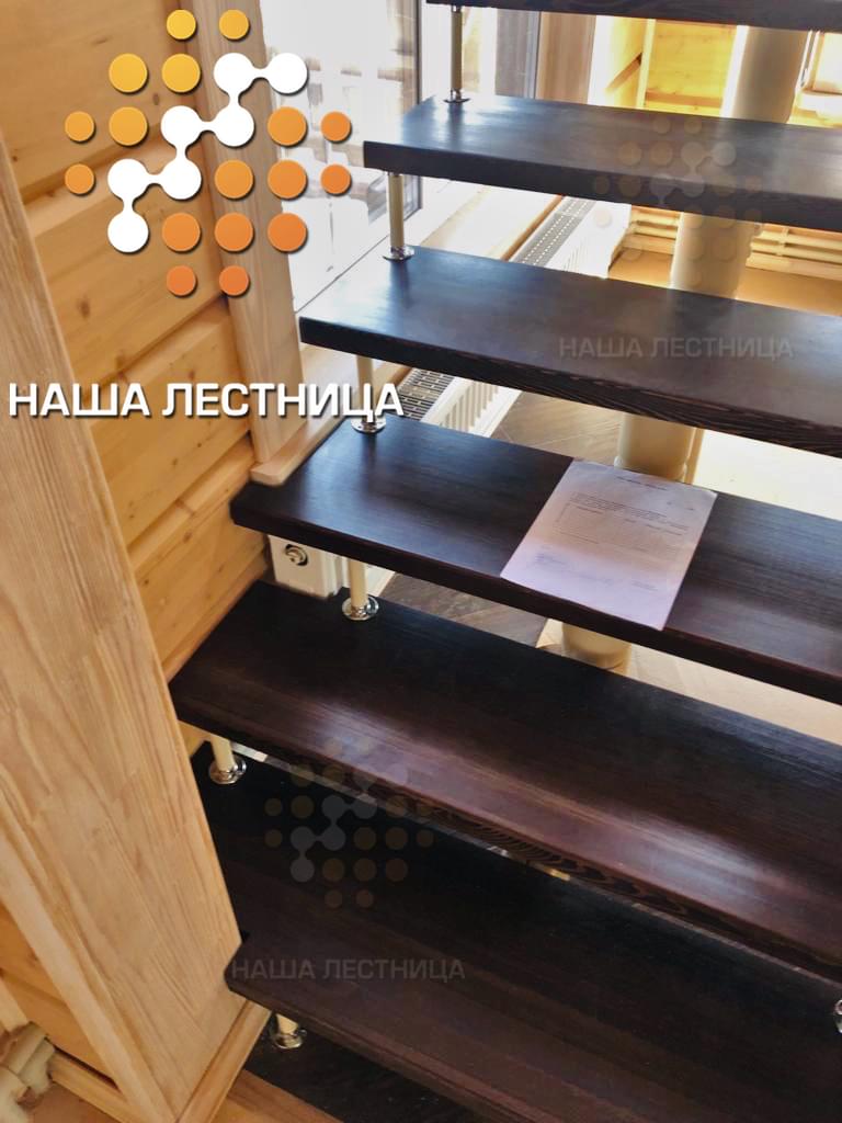 Фото комбинированная модульная лестница в дом с поворотом на 180 градусов - вид 5