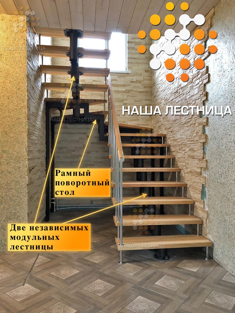 Фото комбинированная модульная лестница в частный дом - вид 1
