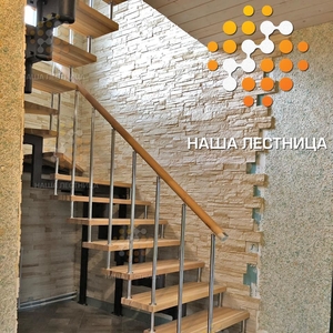 Комбинированная модульная лестница в частный дом