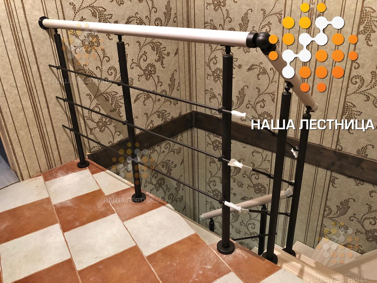 Фото модульная лестница в дом с поворотом на 180 градусов - вид 5