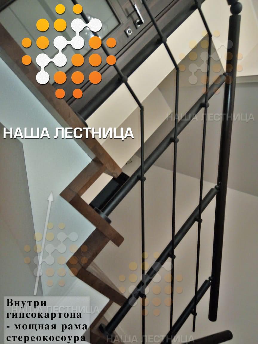 Фото лестница в частный дом с обшивкой, на двойном каркасе серии "лаунж" - вид 6
