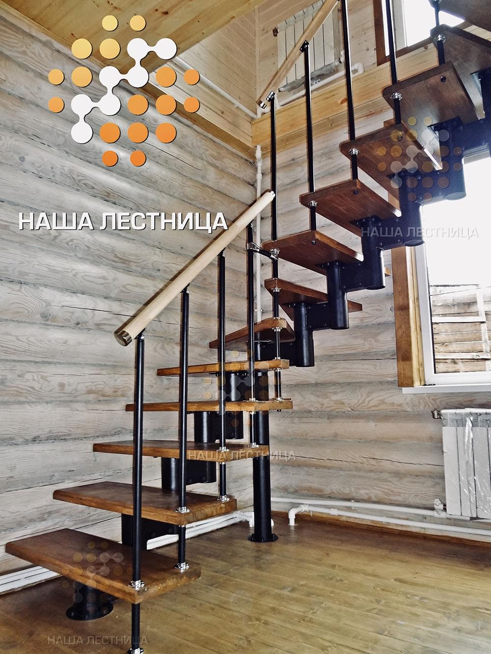 Фото модульная лестница для дома с п-поворотом - вид 1