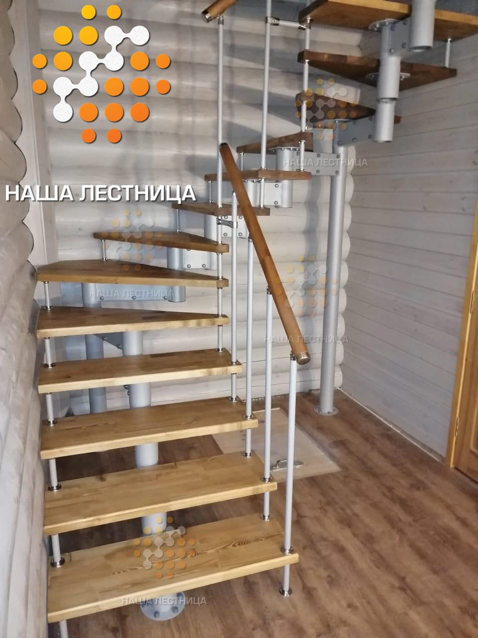 Фото модульная лестница на 2 этаж с п-поворотом - вид 4
