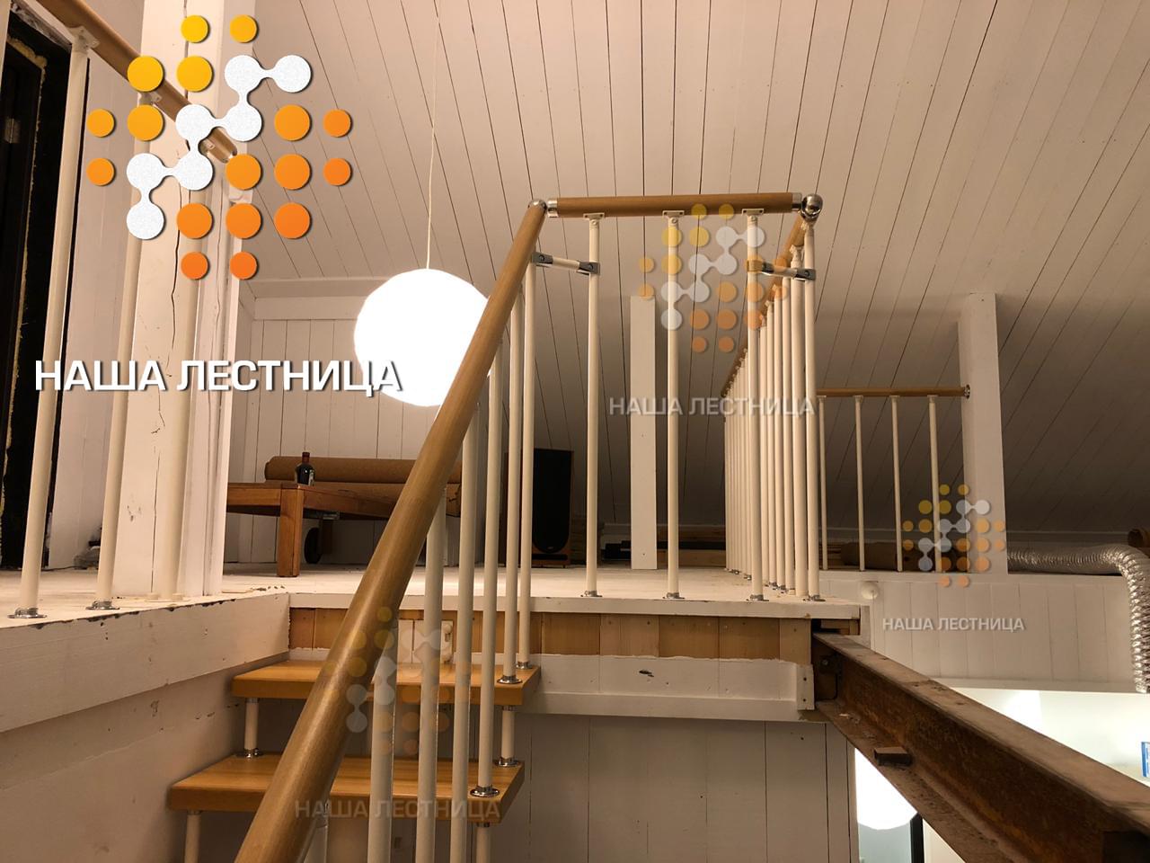 Фото модульная лестница для дома с эксклюзивной поворотной площадкой на 180 градусов - вид 11
